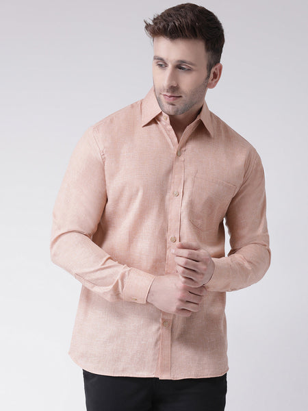 RIAG Beige Men's Full Sleeves Shirt