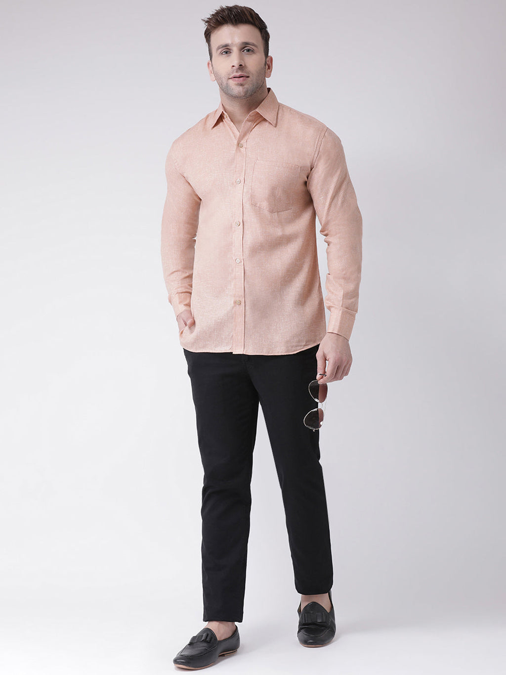 RIAG Beige Men's Full Sleeves Shirt - Distacart