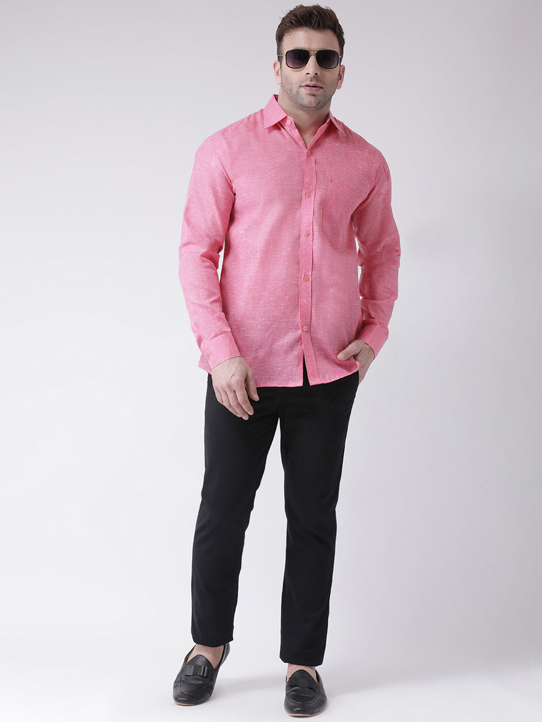 RIAG Pink Men's Full Sleeves Shirt - Distacart