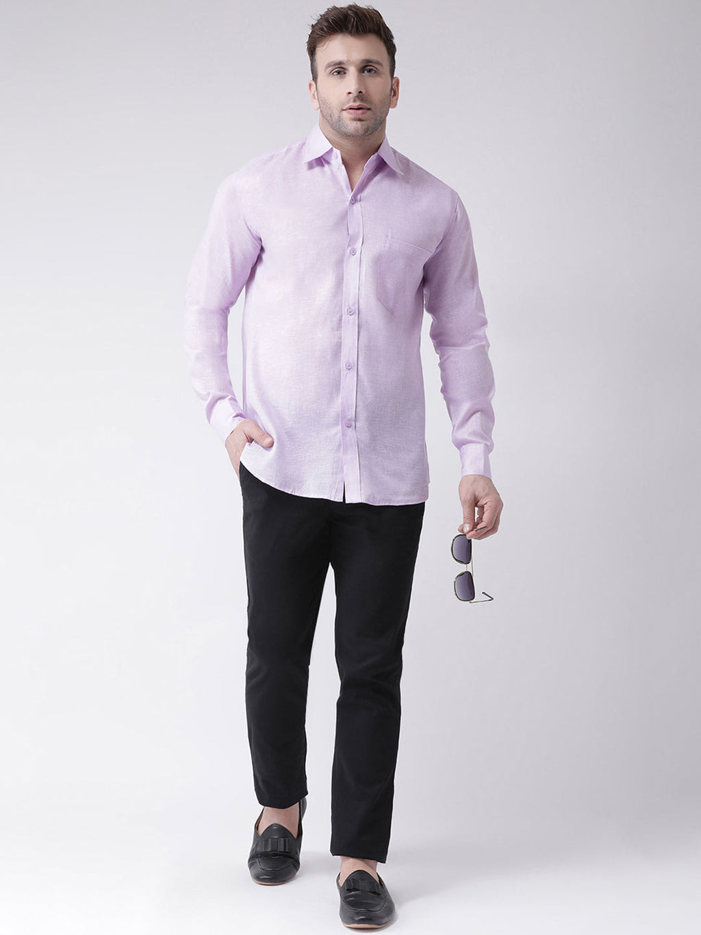 RIAG Purple Men's Full Sleeves Shirt - Distacart