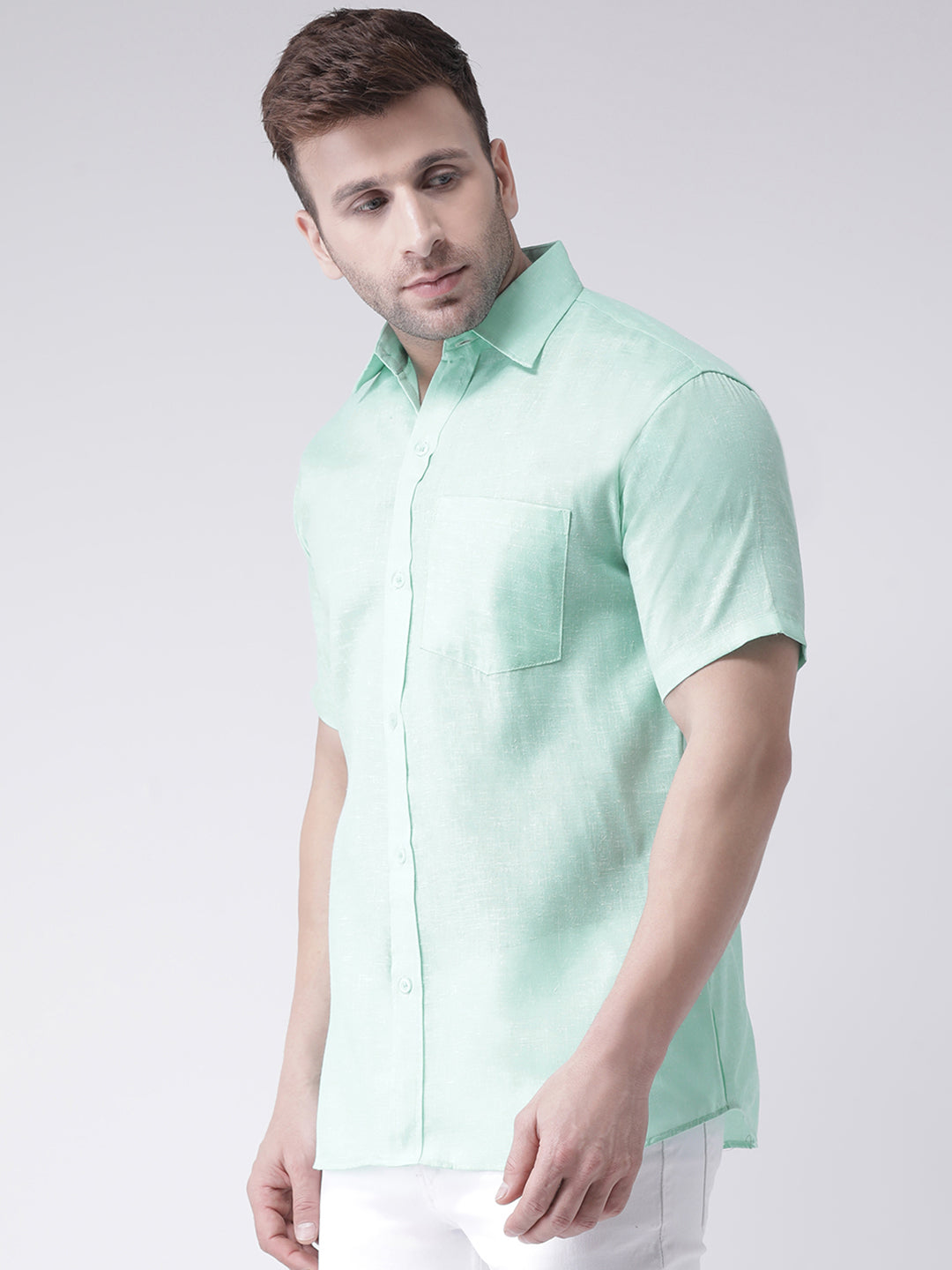 RIAG Green Men's Half Sleeves Shirt - Distacart