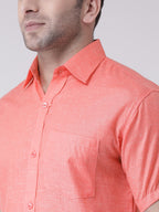 RIAG Orange Men's Half Sleeves Shirt - Distacart