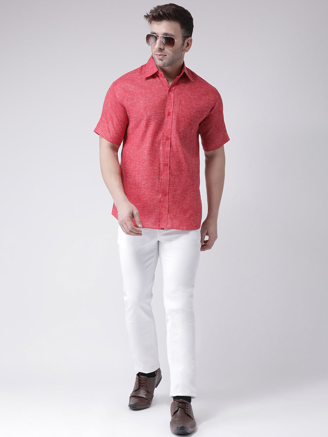 RIAG Red Men's Half Sleeves Shirt - Distacart