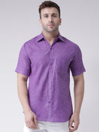 RIAG Purple Men's Half Sleeves Shirt - Distacart