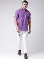 RIAG Purple Men's Half Sleeves Shirt - Distacart