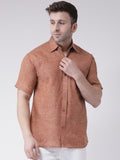 RIAG Brown Men's Half Sleeves Shirt - Distacart