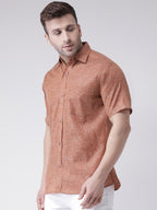 RIAG Brown Men's Half Sleeves Shirt - Distacart