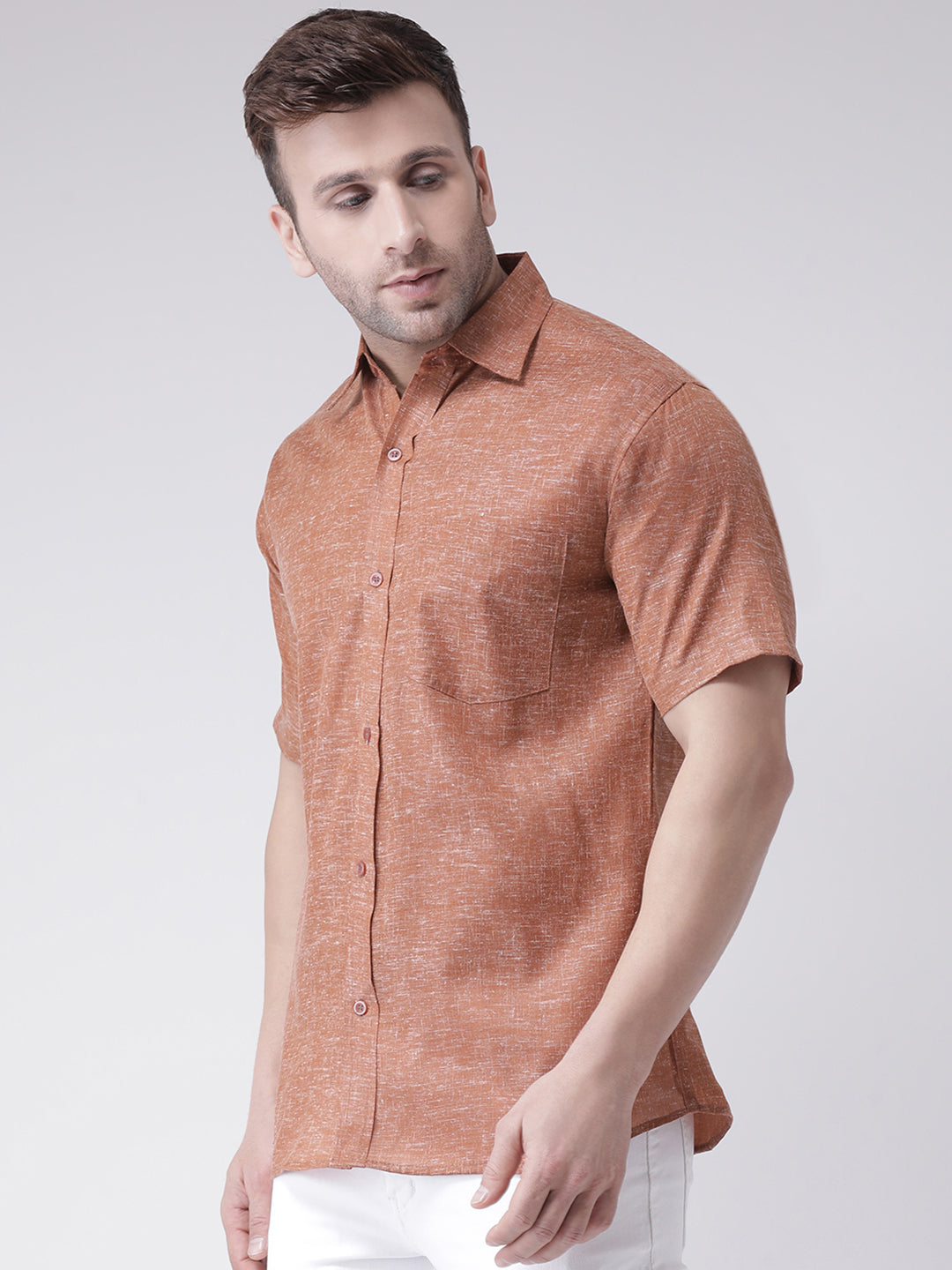 RIAG Brown Men's Half Sleeves Shirt - Distacart