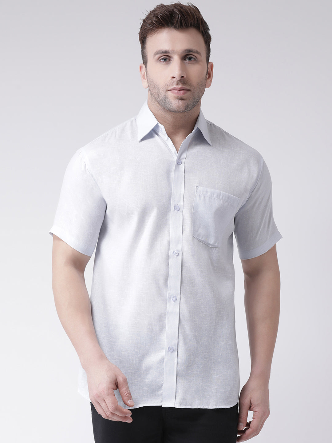 RIAG White Men's Half Sleeves Shirt - Distacart
