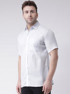 RIAG White Men's Half Sleeves Shirt - Distacart