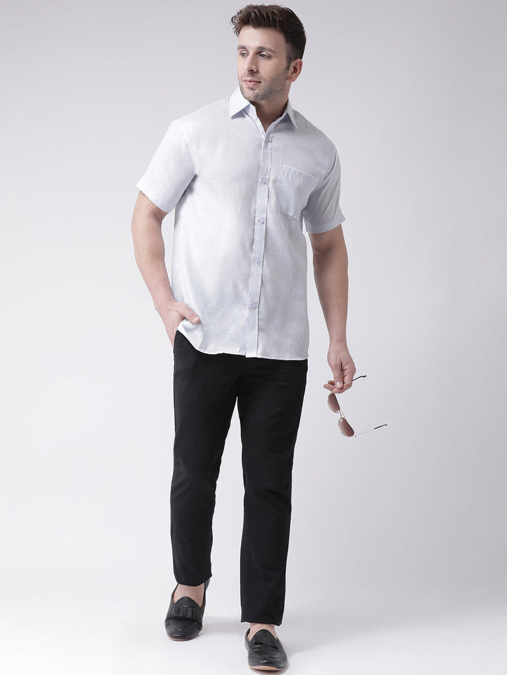 RIAG White Men's Half Sleeves Shirt - Distacart