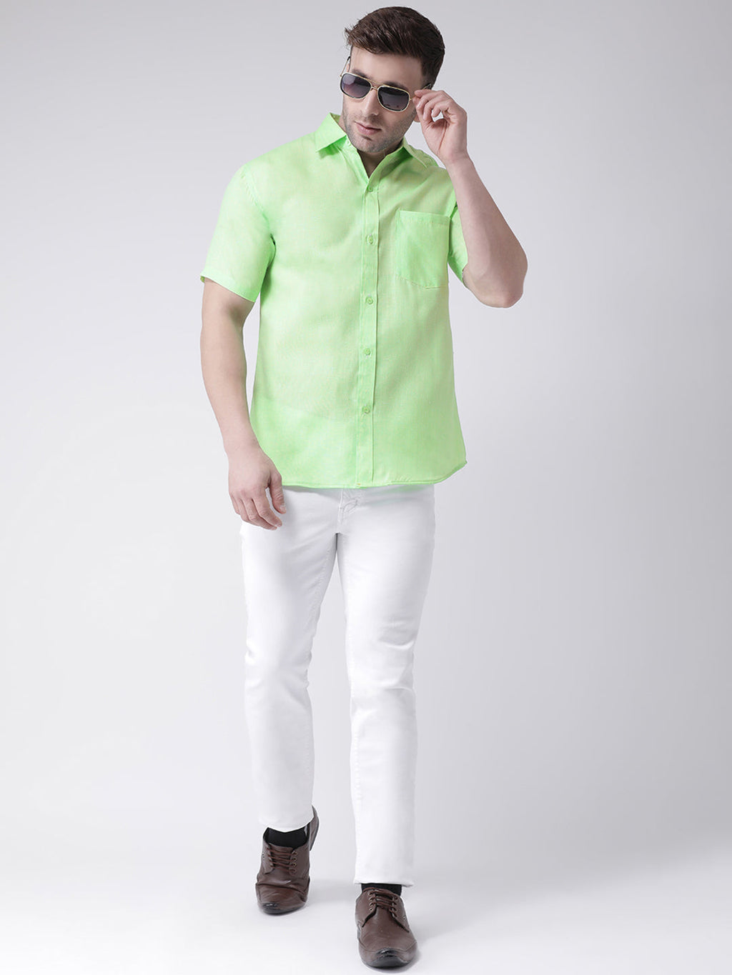RIAG Green Men's Half Sleeves Shirt - Distacart