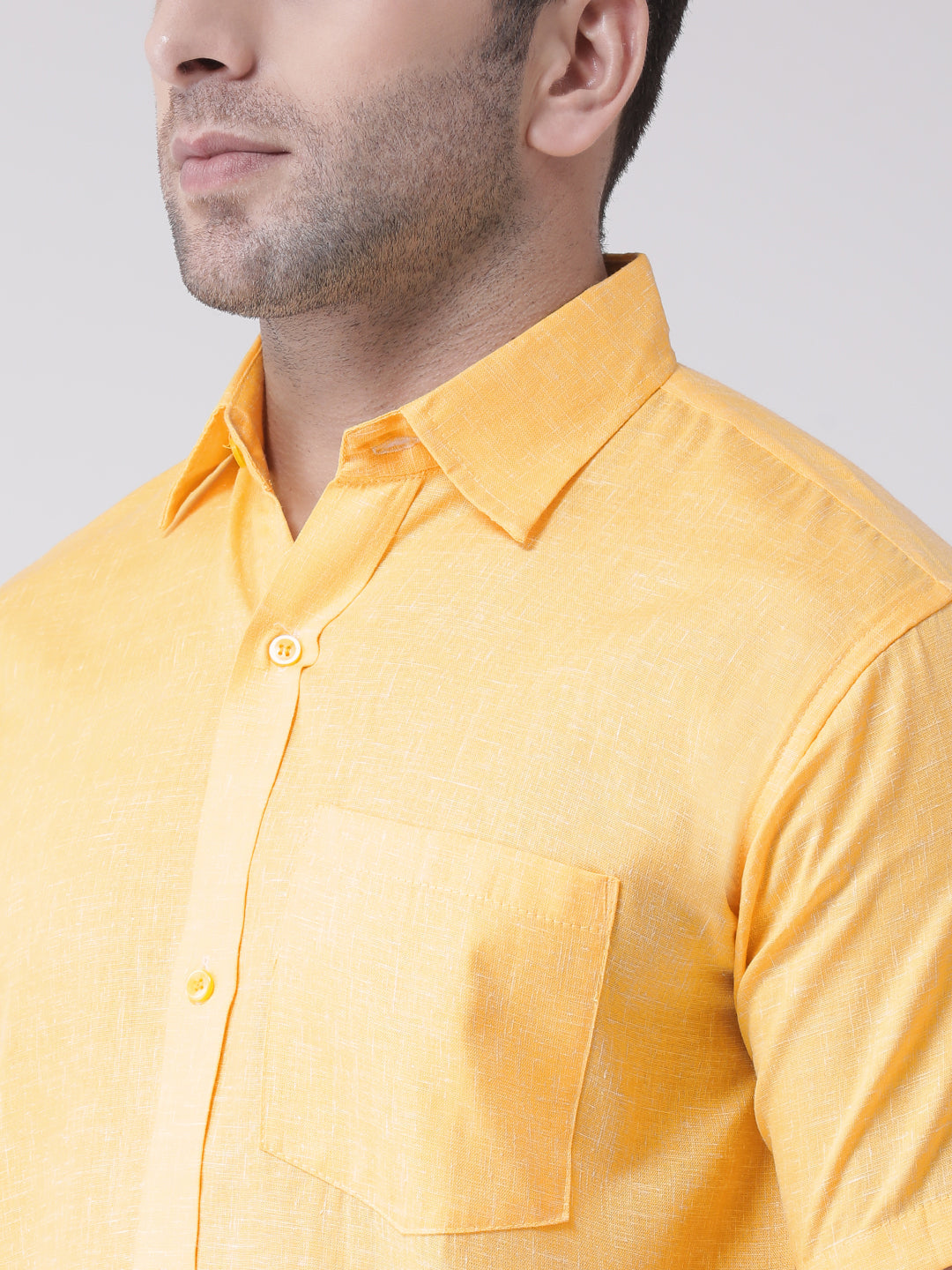 RIAG Yellow Men's Half Sleeves Shirt - Distacart