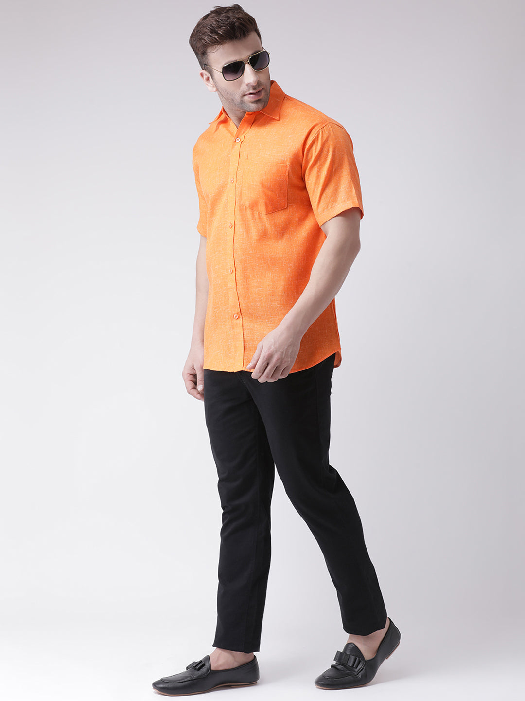 RIAG Orange Men's Half Sleeves Shirt - Distacart