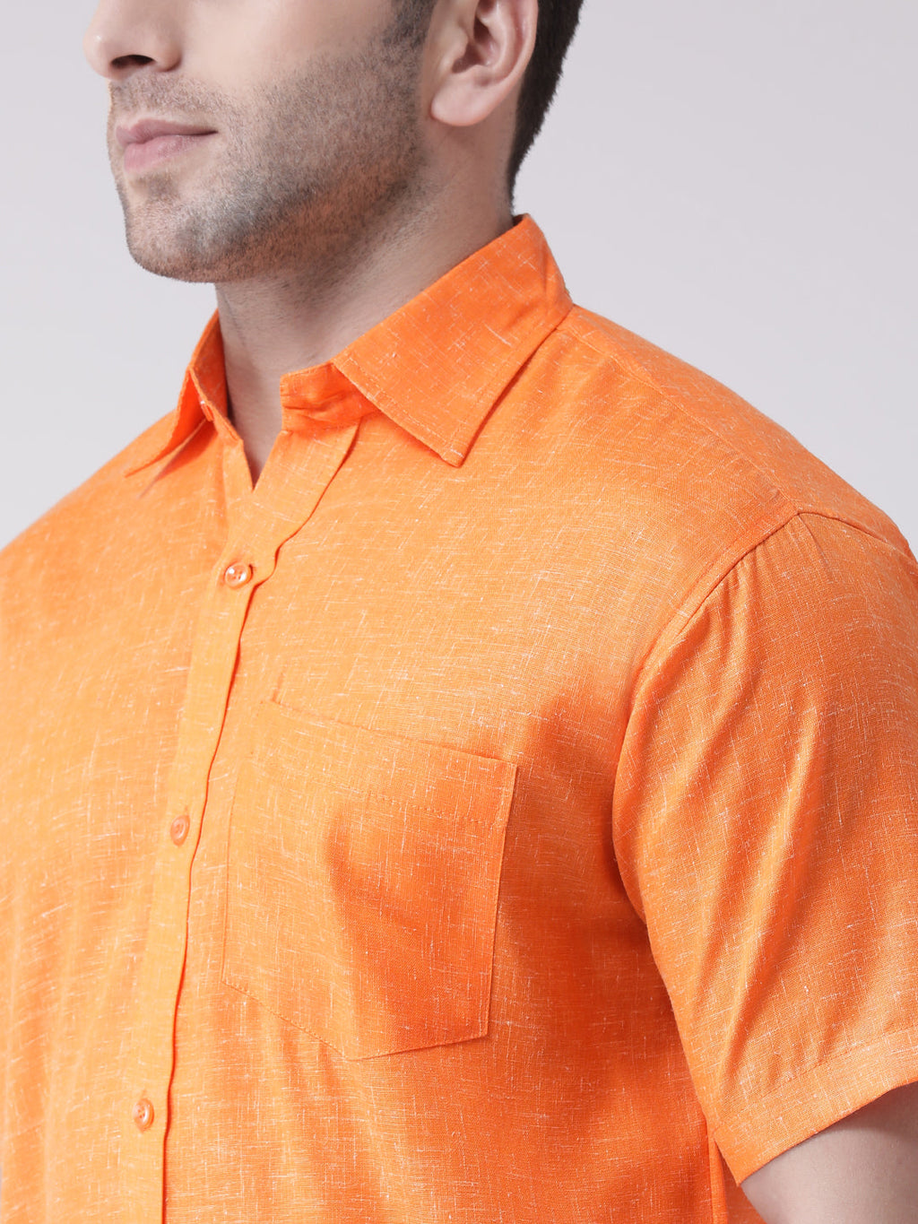 RIAG Orange Men's Half Sleeves Shirt - Distacart