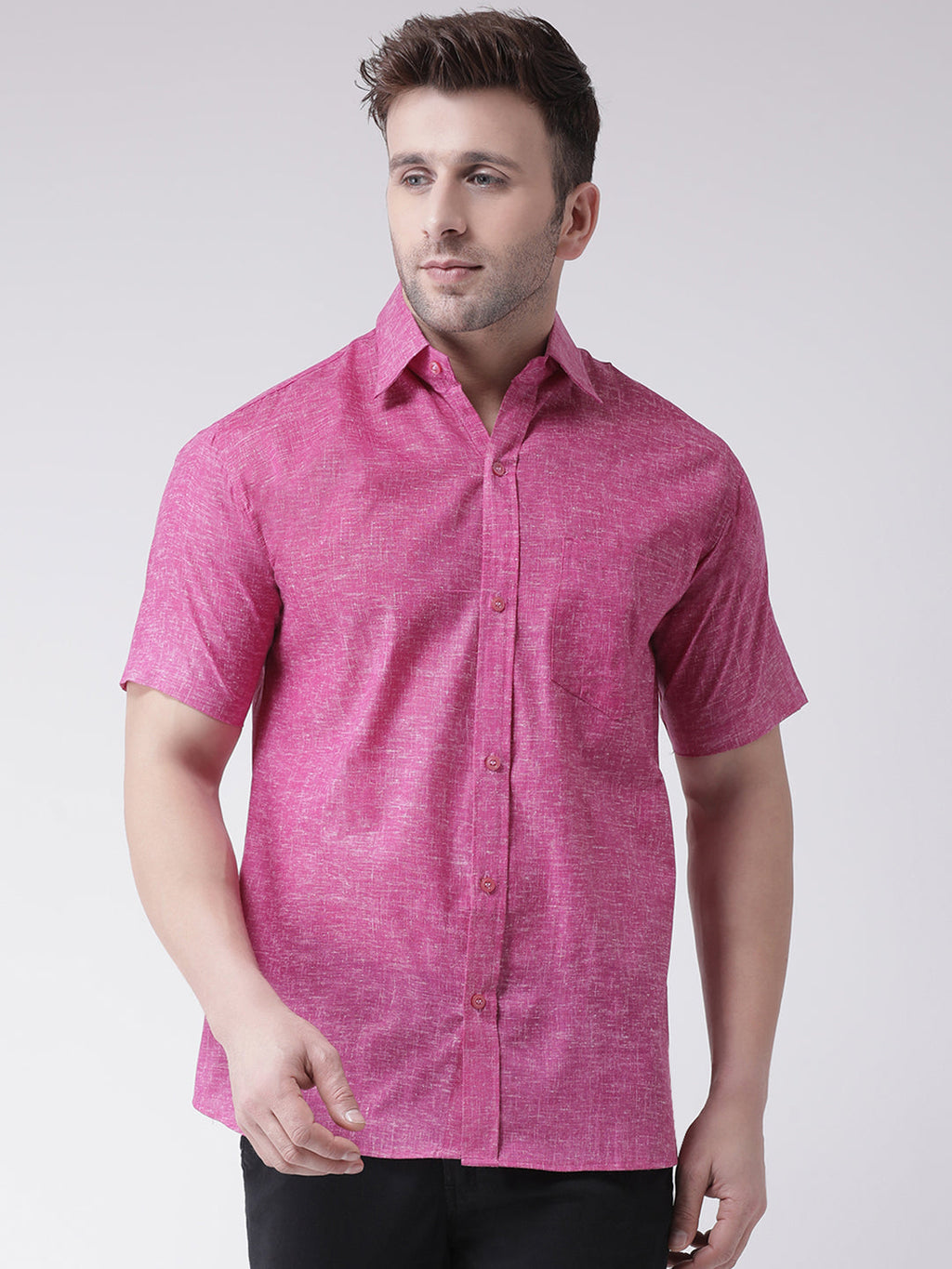 RIAG Purple Men's Half Sleeves Shirt - Distacart