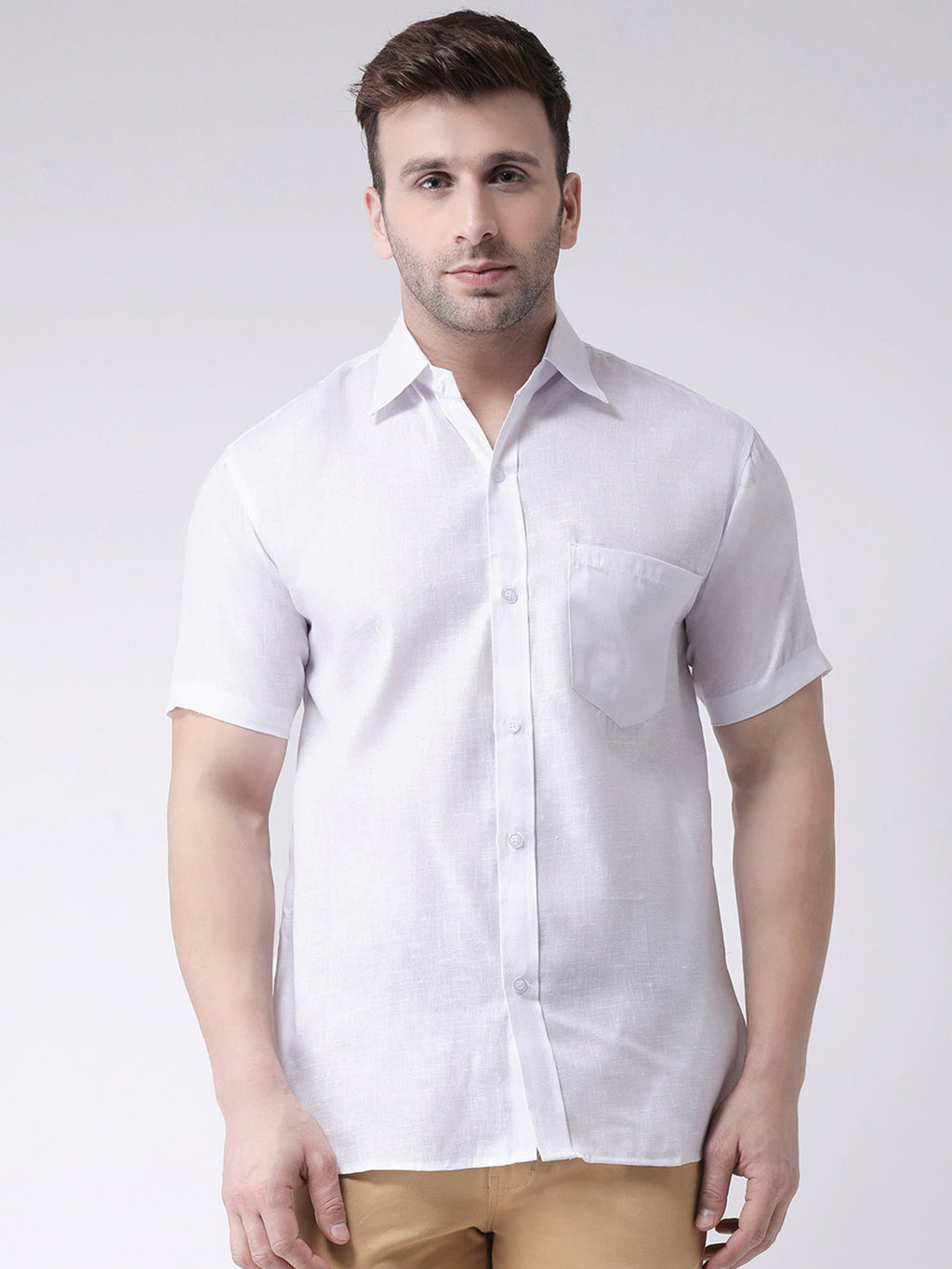 RIAG White Men's Half Sleeves Shirt - Distacart