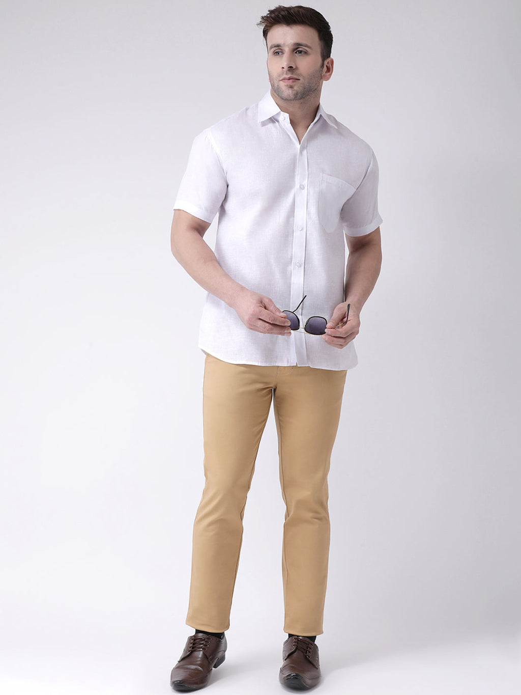 RIAG White Men's Half Sleeves Shirt - Distacart
