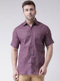 RIAG Purple Men's Half Sleeves Shirt - Distacart
