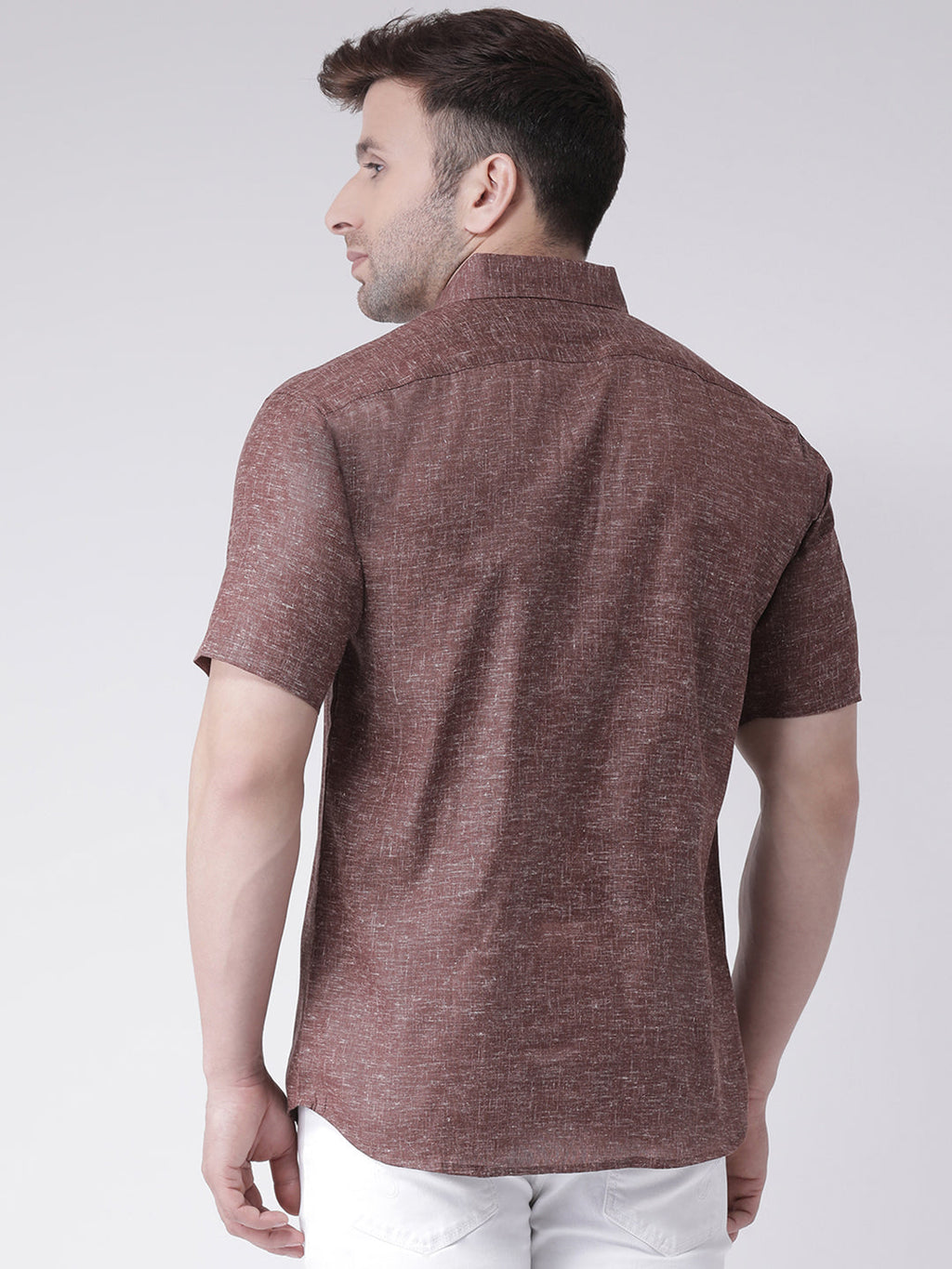 RIAG Brown Men's Half Sleeves Shirt - Distacart