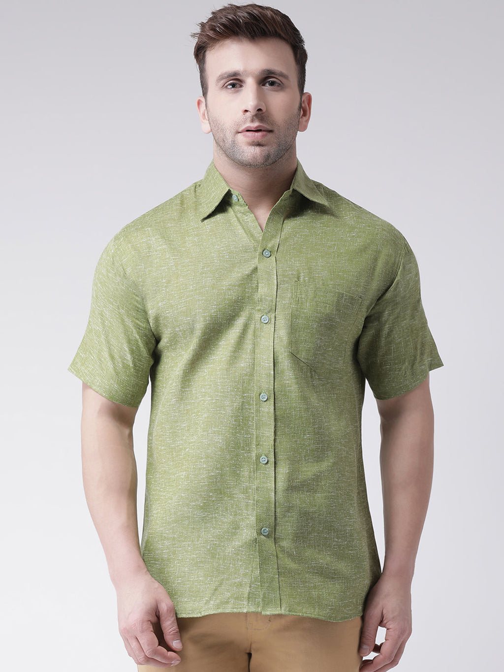 RIAG Green Men's Half Sleeves Shirt - Distacart