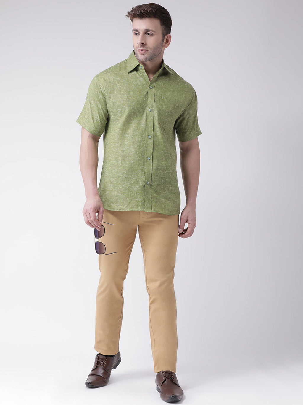 RIAG Green Men's Half Sleeves Shirt - Distacart
