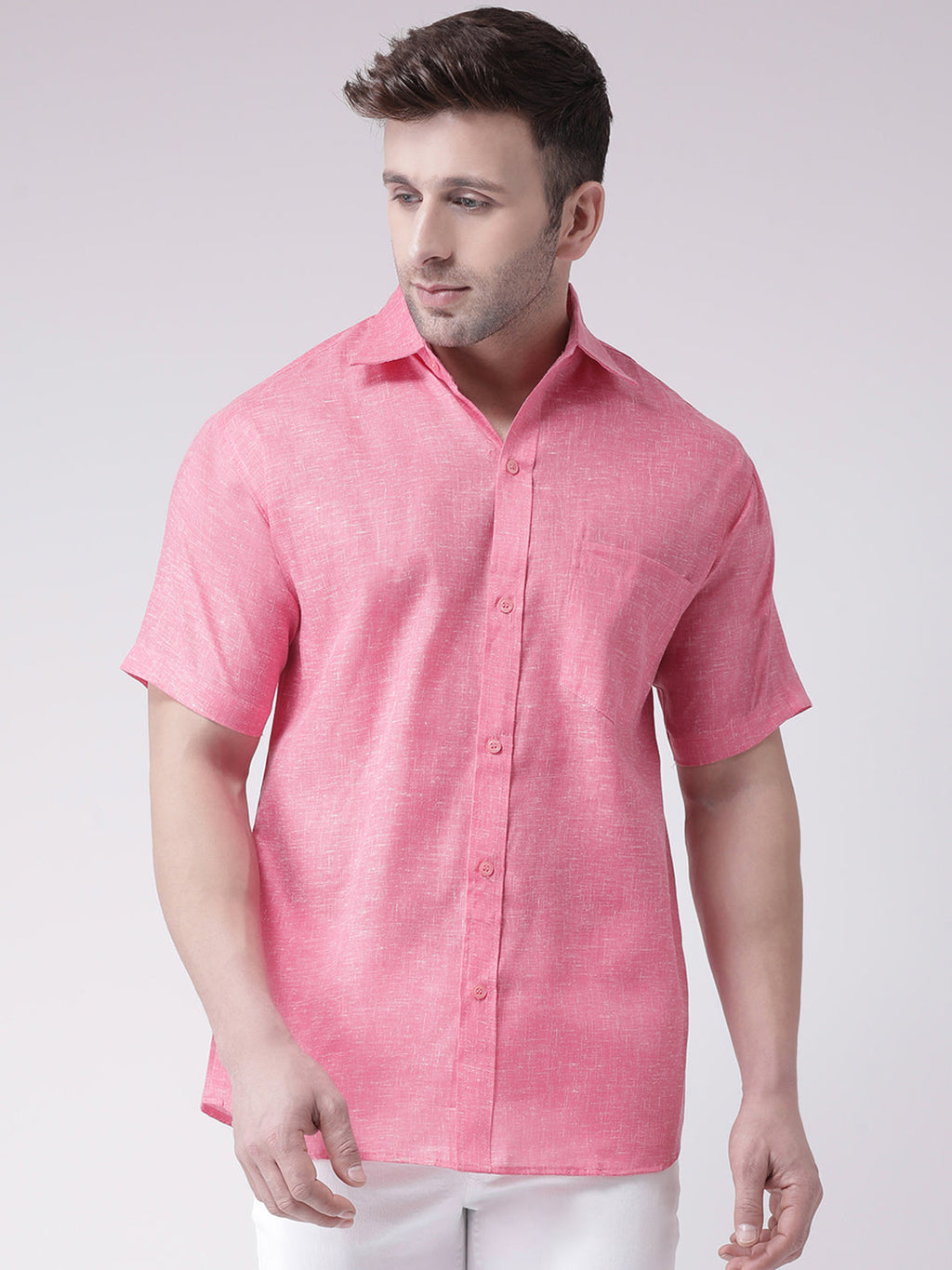 RIAG Pink Men's Half Sleeves Shirt - Distacart