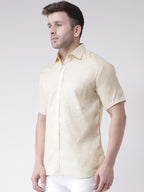 RIAG Beige Men's Half Sleeves Shirt - Distacart