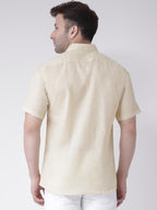 RIAG Beige Men's Half Sleeves Shirt - Distacart