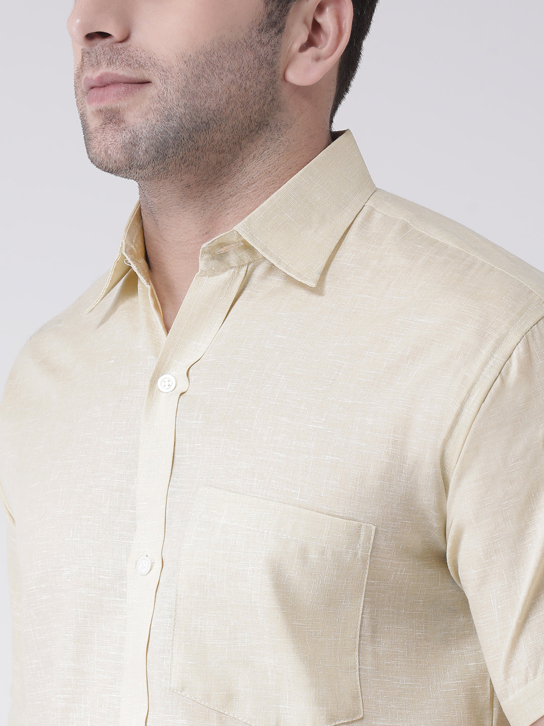 RIAG Beige Men's Half Sleeves Shirt - Distacart