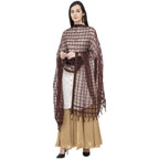 A R SILK Cotton Square Regular Dupatta Coffee Color Dupatta or Chunni