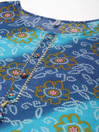 Yufta Blue Bandhani Kurta