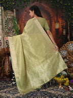 Shree Shyam Fashion Organza Mhendi Green Saree - Distacart