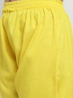 Rudra Bazaar Yellow Yoke Kurta with Pyjamas - Distacart