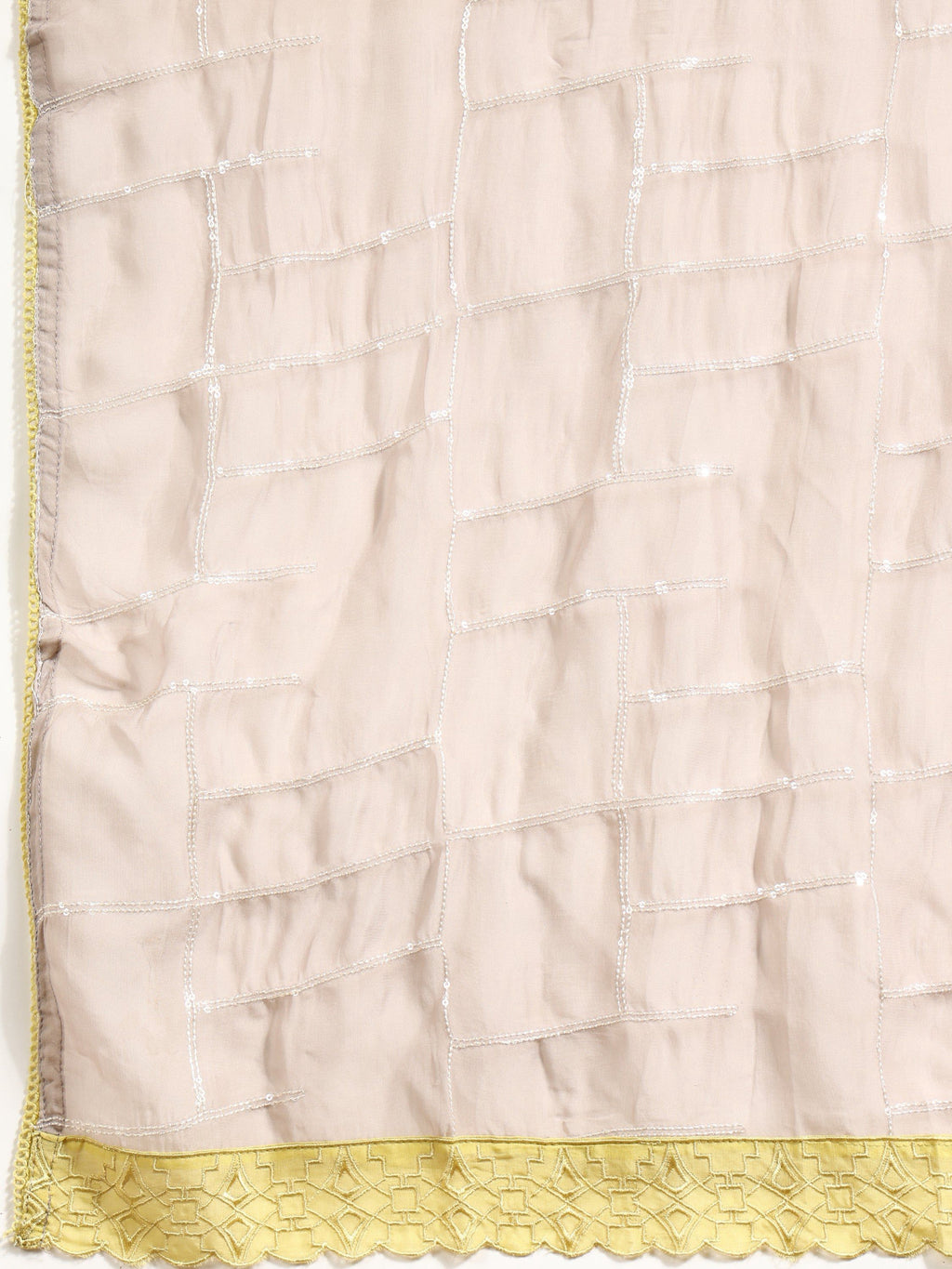 Hand Embroidered Kurta With Pant & Organza Sequined Embroidered Dupatta, Grey - Hiral Fashion - Distacart