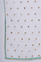 Little Bansi Girls Cotton Embroidery Kurta With Lehenga & Tussel - White & Multicolor