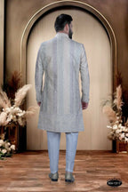 Joban Fashion Men's Cream Base ( Multi-Colour ) Swad Velvet Kurta with Pyjama
