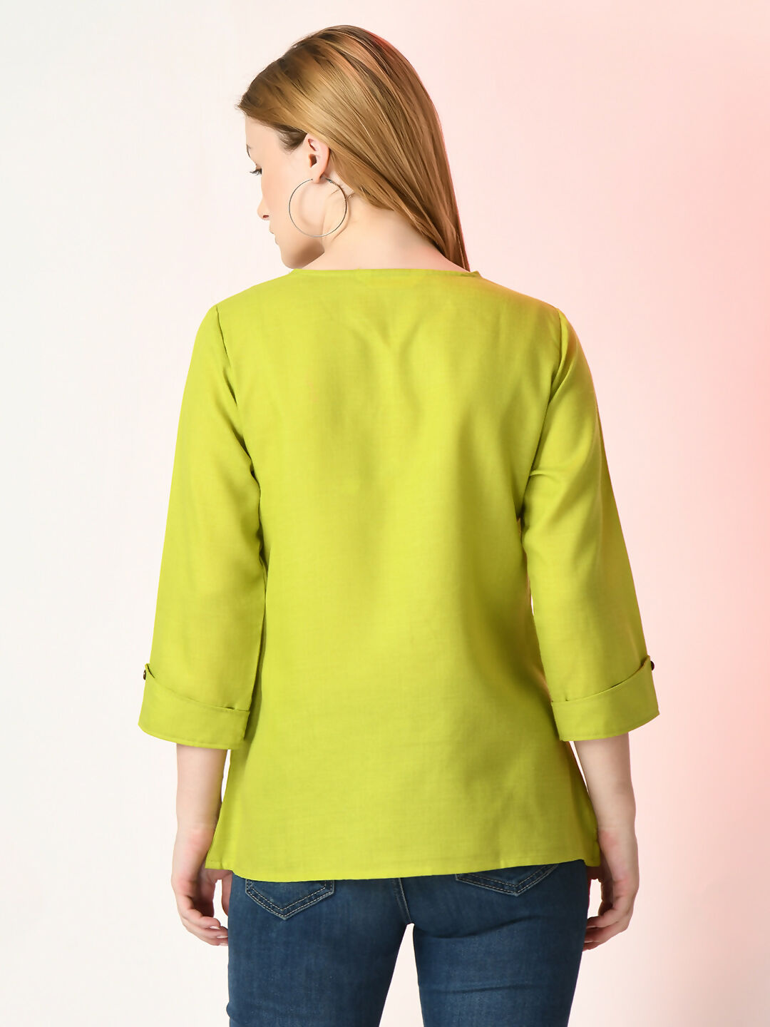 Myshka Women's Green Solid Top
