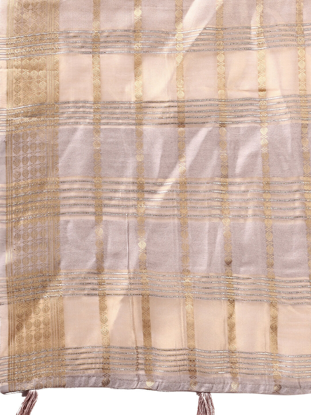 Shree Shyam Fashion Organza Cream Saree - Distacart