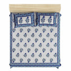 Jaipuri Hand Printed Floral 144TC Cotton DoubleQueen Bedsheet with 2 Pillow Covers