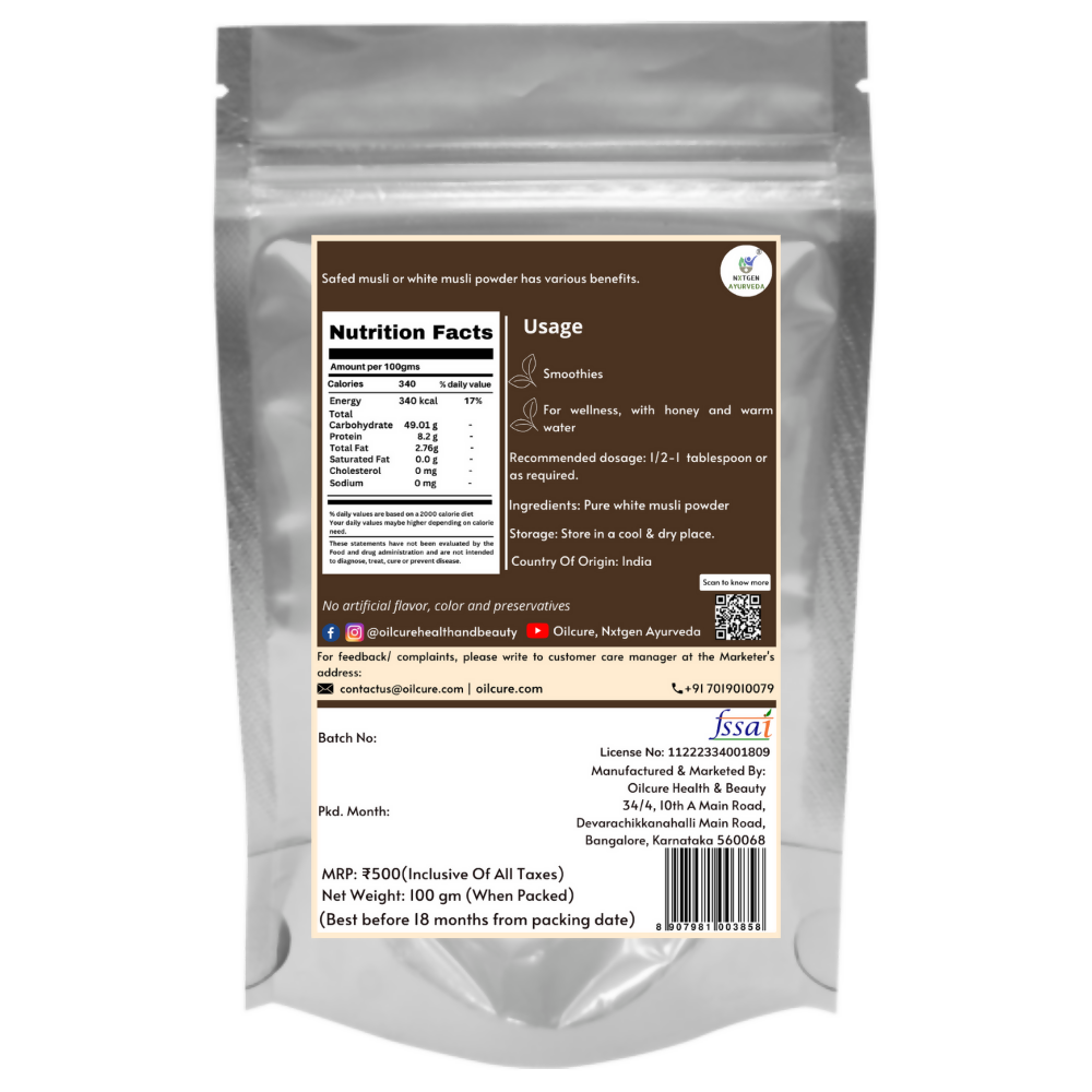 Nxtgen Ayurveda Musli White Powder - Distacart