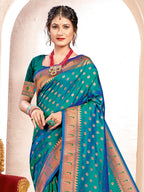 Shree Shyam Fashion Paithani Silk Sea Green Saree - Distacart