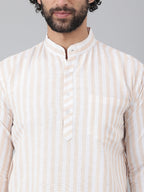 RIAG Beige Men's Ethnic Long Kurta And Pyjama Set - Distacart