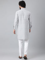 RIAG Grey Color Long Sleeves Ethnic Men's Cotton Long Kurta - Distacart