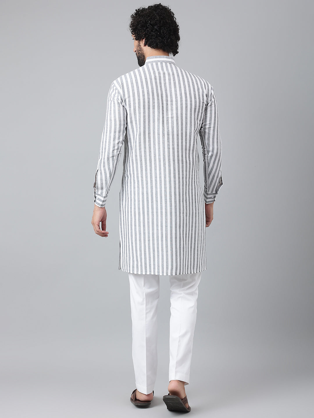 RIAG Grey Men's Ethnic Long Kurta And Pyjama Set - Distacart