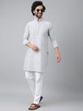 RIAG Grey Men's Ethnic Long Kurta And Pyjama Set - Distacart