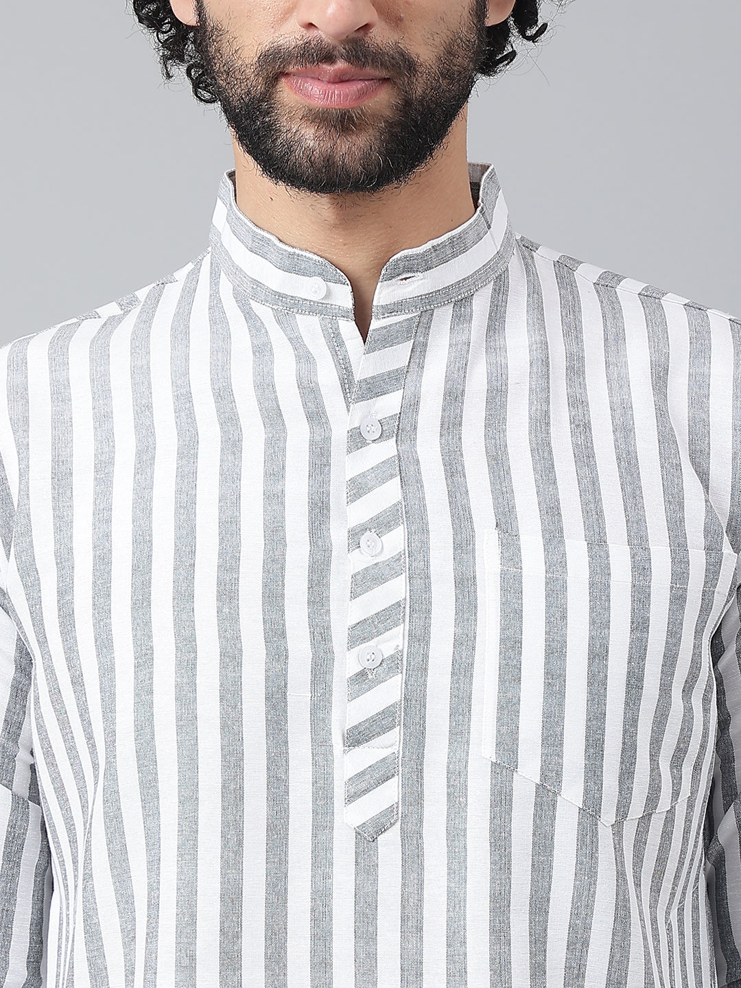 RIAG Grey Men's Ethnic Long Kurta And Pyjama Set - Distacart