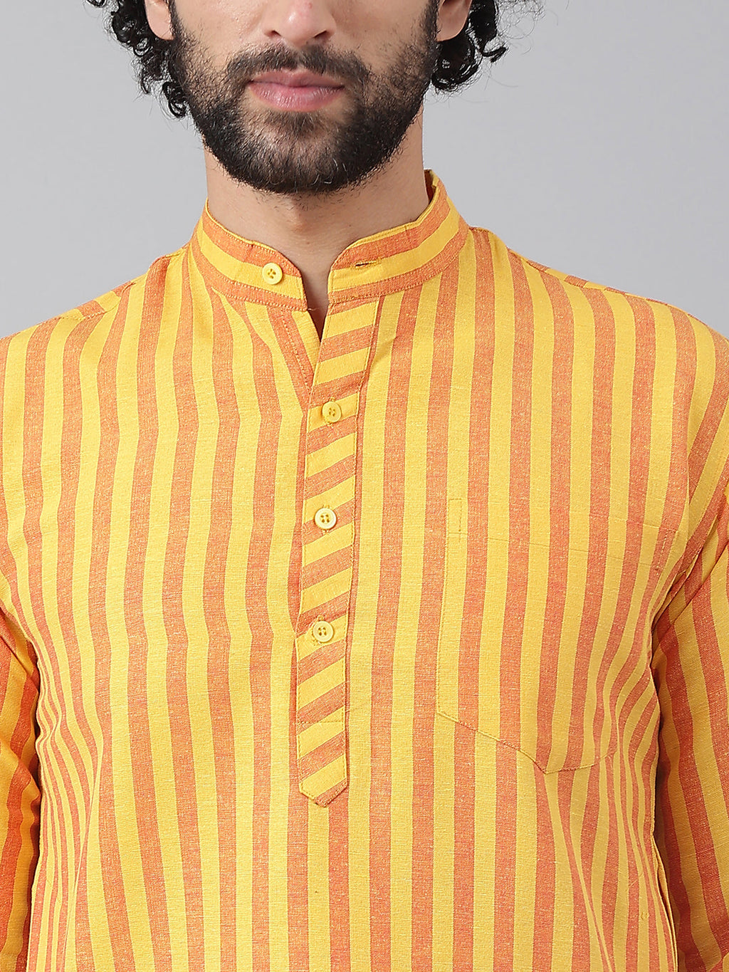 RIAG Yellow Men's Ethnic Long Kurta And Pyjama Set - Distacart