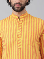RIAG Yellow Men's Ethnic Long Kurta And Pyjama Set - Distacart