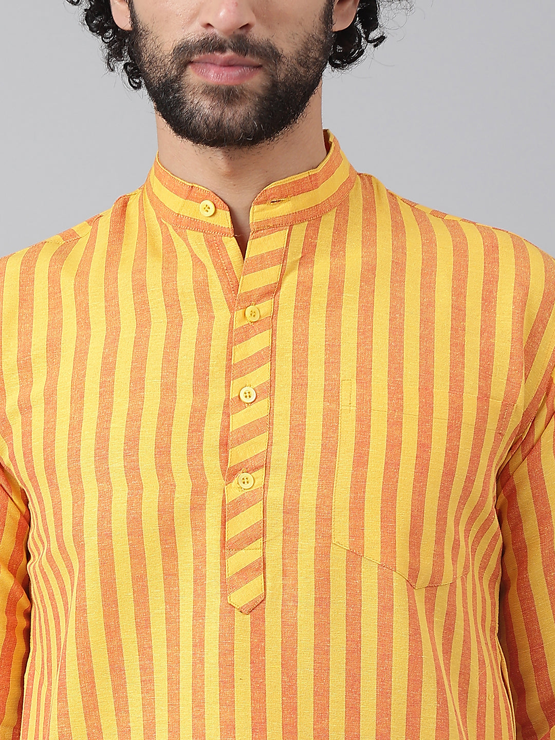 RIAG Yellow Men's Ethnic Long Kurta And Pyjama Set - Distacart